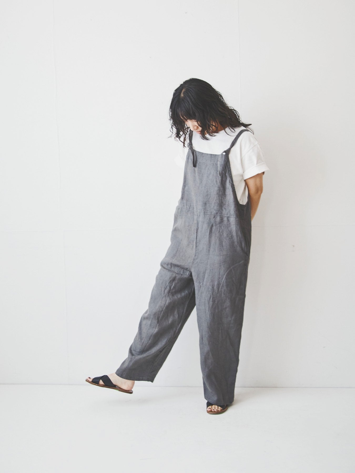 fog linen work リン サロペット／アシェ – Orné de Feuilles