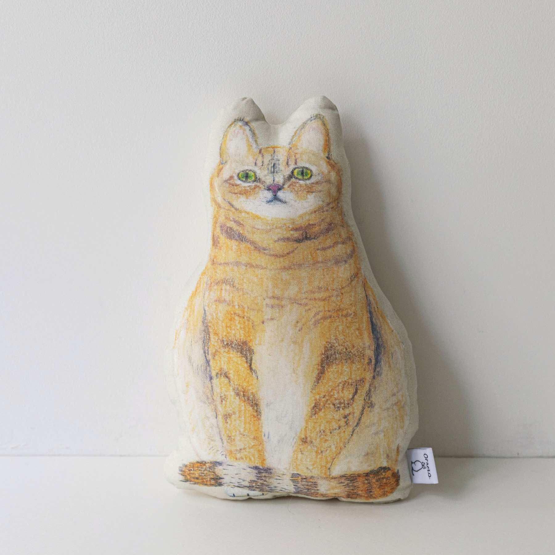 茶トラ猫 木彫レリーフ - 彫刻
