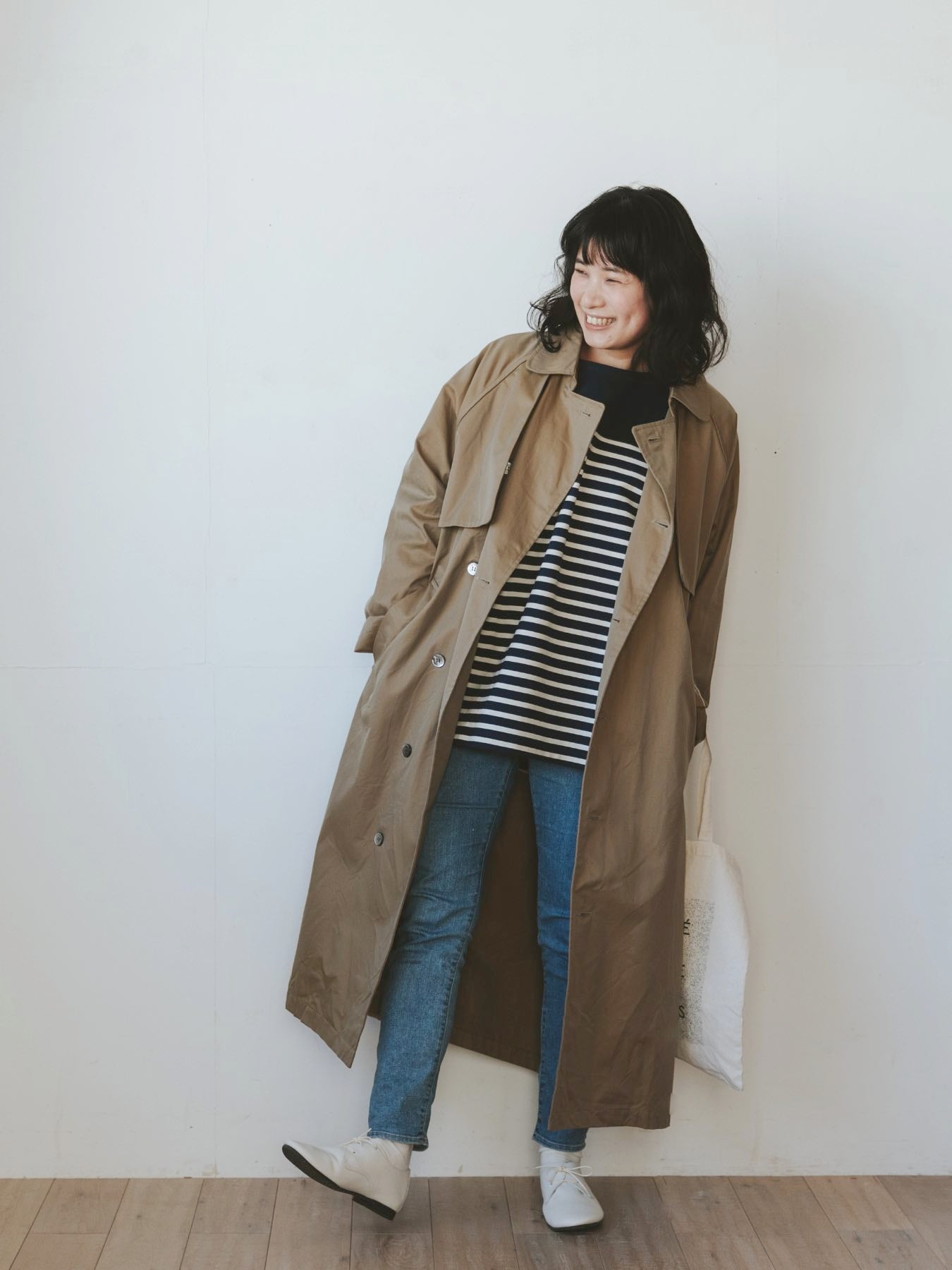 TISSU・HIGH DENSITY EFFORTLESS TRENCH／キャメル – Orné de Feuilles