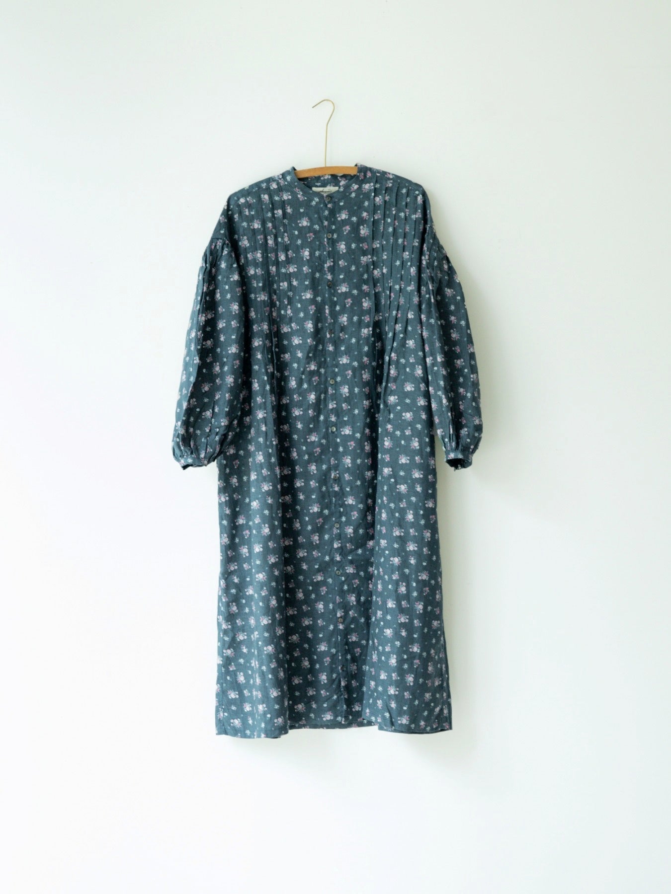 ichi Antiquités Linen Floral Pattern dress／チャコール – Orné de