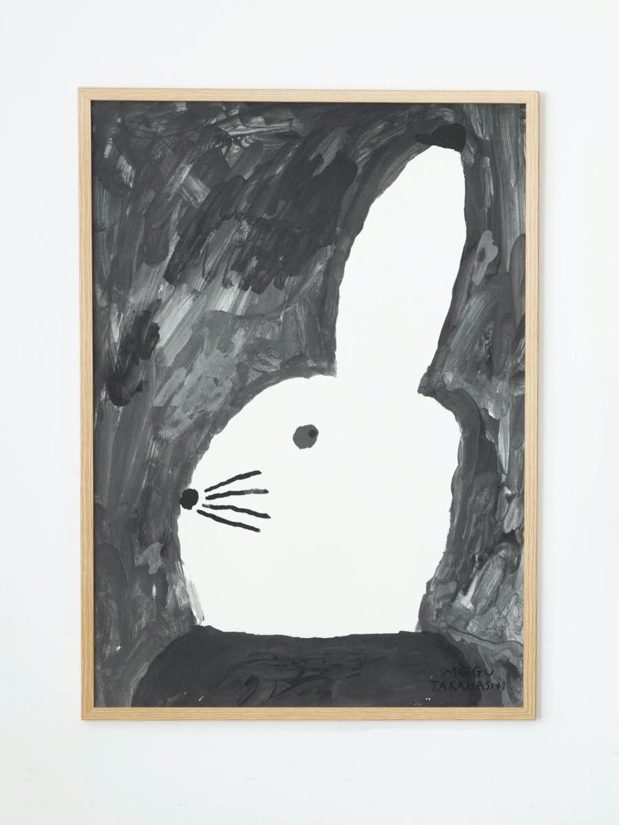 アートポスター Mogu Takahashi ／RABBIT WITH SMALL HAT（50cm×70cm）